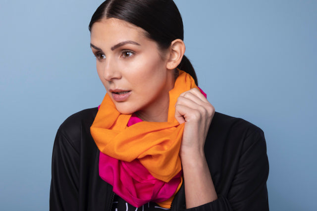 Pink and Orange Multicolor Infinity Scarf