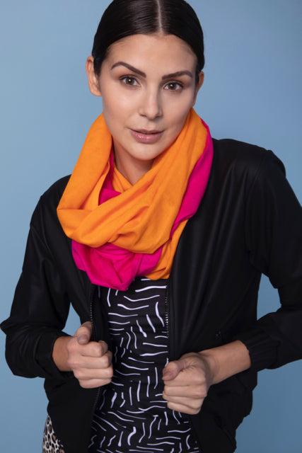 Pink and Orange Multicolor Infinity Scarf