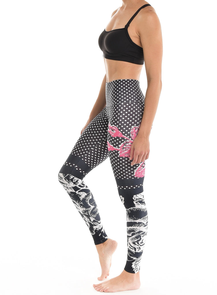 Rose Dot Full Length Tights