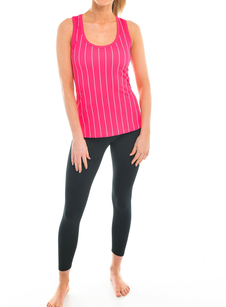 Pink Stripe Racer Back Tank