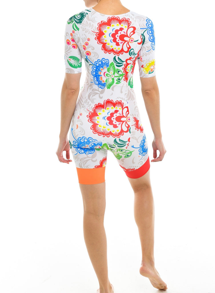 White Russian Doll Sleeved One Piece Trisuit