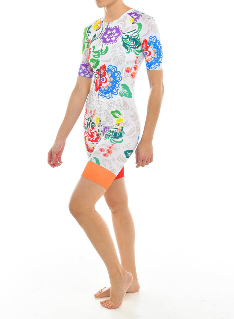 White Russian Doll Sleeved One Piece Trisuit