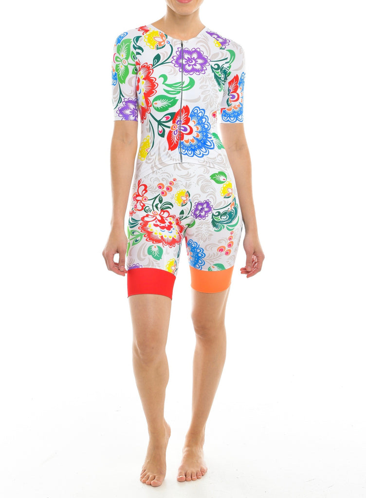 White Russian Doll Sleeved One Piece Trisuit
